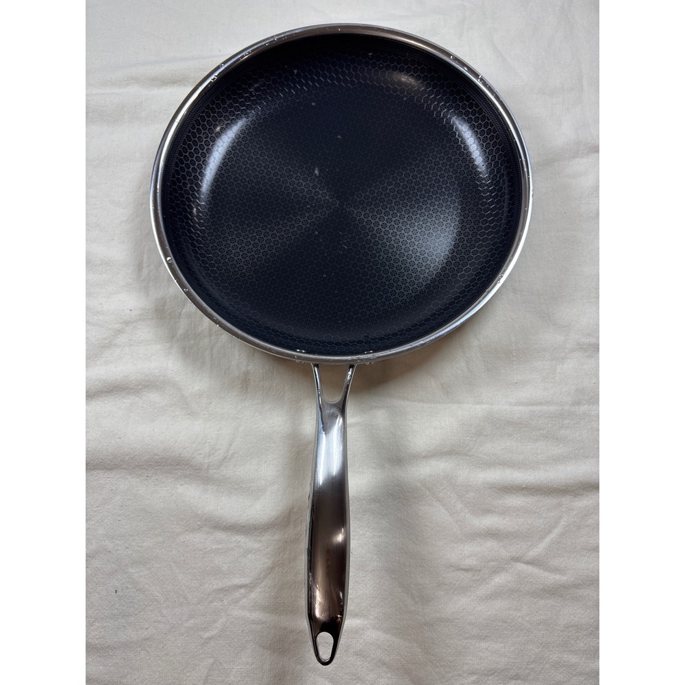 HexClad 12 Inch Hybrid Nonstick Frying Pan Stainless Steel without lid